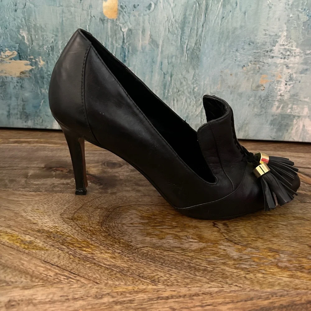 LOLA CRUZ Black Heels with Tassels - Picture 3 of 7